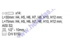 15 piece hexagon bit set  H4, H5, H6, H7, H8, H10, H12 L=30mm, L=70mm