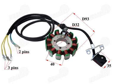 Magneto/stator 12 coils for ATV quad bike