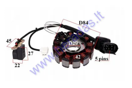 MAGNETO/STATOR 12 COILS FOR SCOOTER PIAGGIO 125/150CC