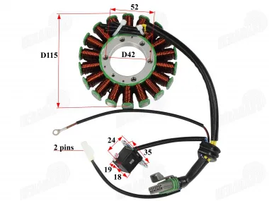 Magneto/stator 18 coils for quad bike POLARIS SPORTSMAN 500 3089959 3089579 3089906 3089906 3090081