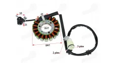 Apvija, apvijos generatoriaus 18 polių keturračio YAMAHA YFM 250 RAPTOR 08-13 4D3-81410-00-00