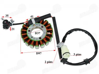 Apvija, apvijos generatoriaus 18 polių keturračio YAMAHA YFM 250 RAPTOR 08-13 4D3-81410-00-00