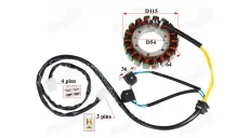 Apvija, apvijos generatoriaus 18 polių motociklo Suzuki VS 1400 GL Intruder 87-04 32101-38B00 32101-38B01 32101-38B02 Boulevard S83 VS1400 GLP Intruder 200