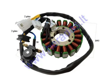 Magneto/stator 18 coils for scooter, motorcycle ATV 250cc YAMAHA, LINHAI, BASHAN