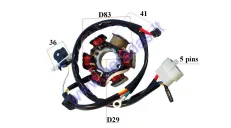 Magneto/stator 6 coils for scooter Honda Dio AF27  50cc