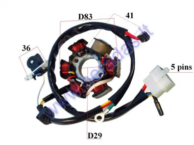 Magneto/stator 6 coils for scooter Honda Dio AF27  50cc