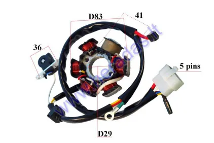 Magneto/stator 6 coils for scooter Honda Dio AF27  50cc