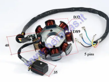 Apvija, apvijos generatoriaus 8 polių ATV keturračio motociklo 3sk Zongshen 169FMM CB250CC, ATV200, Bashan