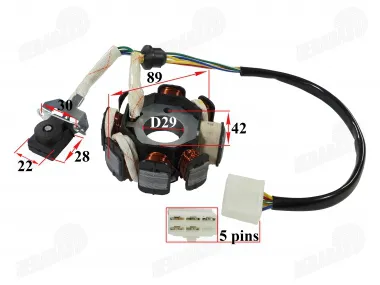 Magneto/stator 8 coils for motorcycle, quad bike, scooter 125CC 156FMI engine