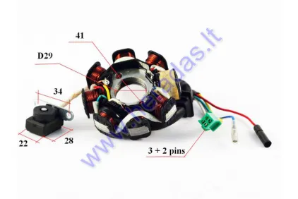 Magneto/stator 8 coils for 125-150cc scooter 88mm