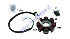 Magneto/stator 8 coils for scooter SYM Mio 50cc 4T 2+1PIN