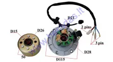 Magneto/stator with rotor for scooter ZS154FMI-2  5 wire