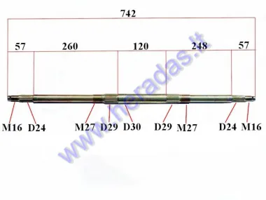 Rear axle for ATV quad bike 200-230cc