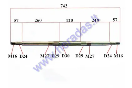 Ašis galinė 125-230cc ATV keturračio motociklo tinka modeliui HUNTER, WARRIOR