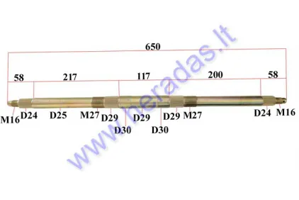 Ašis galinė 200-230cc ATV keturračio motociklo