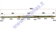 Rear axle for 200-250cc ATV quad bike