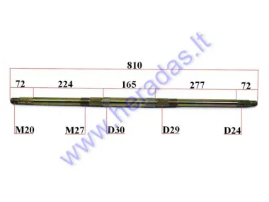 Rear axle for 200-250cc ATV quad bike