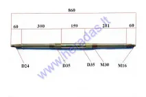 Rear axle for 200-250cc ATV quad bike