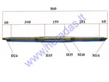 Rear axle for 200-250cc ATV quad bike