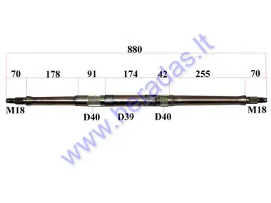 Rear axle for 200-250cc ATV quad bike