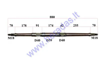 Rear axle for 200-250cc ATV quad bike