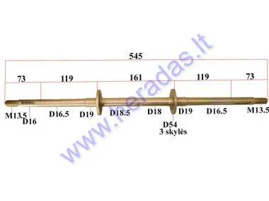 Rear axle for 50cc ATV quad bike