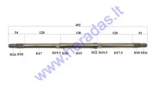 Rear axle for electric ATV quad bike