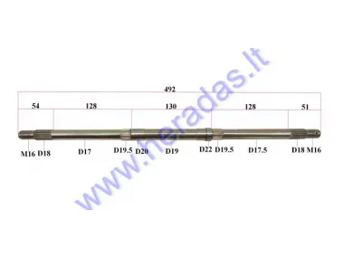 Rear axle for electric ATV quad bike