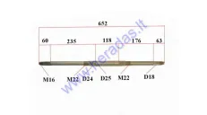 Rear axle for ATV quad bike up to 125cc
