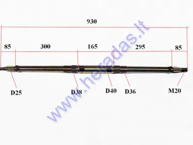 Rear axle for 200-250cc quad bike