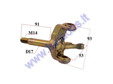 Front right stub axle for quad bike