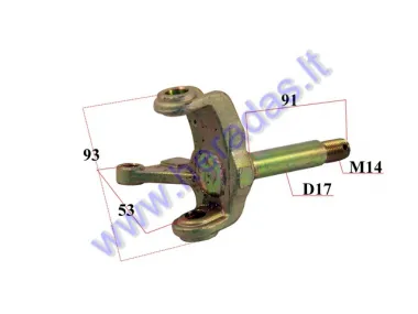 Front left stub axle for quad bike