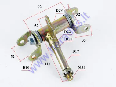 Front right side stub axle for quad bike