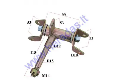 Front left side stub axle for quad bike