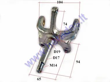 Front left stub axle for quad bike