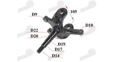 Front left stub axle for quad bike