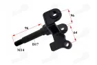 Front left side stub axle for quad bike