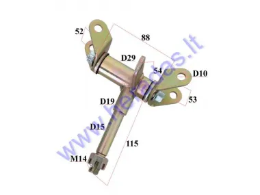 Front left side stub axle for quad bike