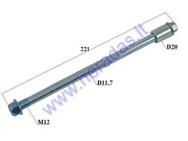 Ašis priekinio rato motociklui ,motoroleriui L222 D12 M12 su įvore