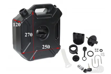 Atsarginis kuro bakas atv keturračio motociklo 5 litrų 295x250x115mm Atsarginis kuro bakas atv keturračio motociklo 5 litrų 295x250x115mm