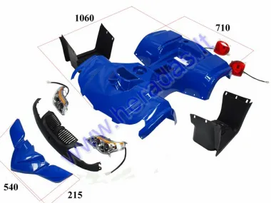 Plastic cover set with lights and footrests for ATV quad bike YETI
