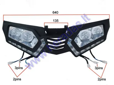 FRONT GRILL FOR ATV QUAD BIKE with headlights fits model TREX