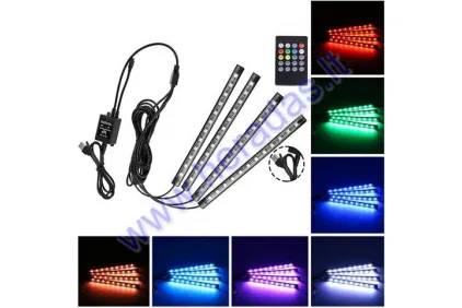 Car lighting USB under your feet is controlled by the remote control