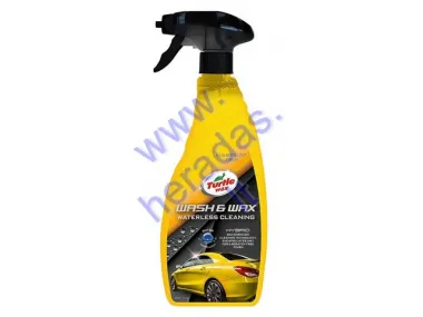 Automobilių plovimo be vandens priemonė su vašku TURTLE WAX WASH WAX  TW53143 750 ml.