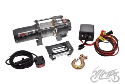 GERVĖ ATV 2500/1134 lbs/kg 12V PLIENINIS TROSAS