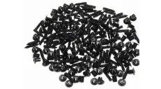 PLASTIKINĖS APKABOS, TVIRTINIMO KNIEDĖS, SPAUSTUKAI M6, 100 VNT PAKUOTĖ