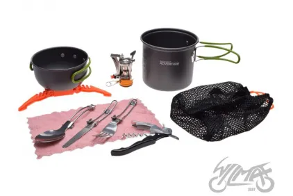 COOKING DINING SET WITH GAS BURNER, OUTDOOR - CAMPING - HIKING