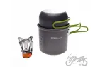 COOKING DINING SET WITH GAS BURNER, OUTDOOR - CAMPING - HIKING