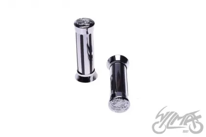 GRIPS, HANDLEBAR BLACK CHROME NARROW STRIPES