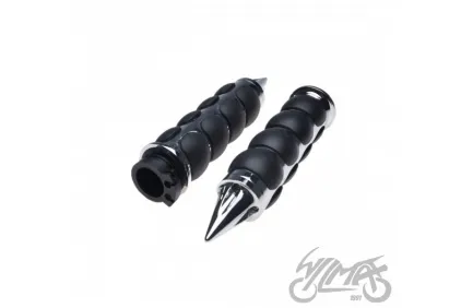 GRIPS, HANDLEBAR CHROME ALUMINUM/RUBBER 1